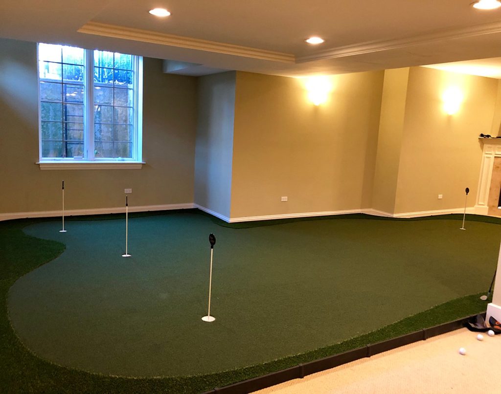 Golf Turf set up as an Indoor Putting Practice Area by GroTurf, Inc.