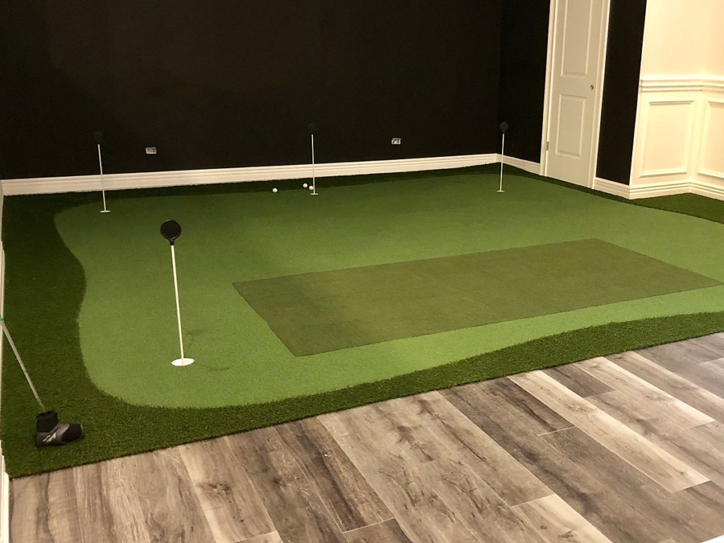 Golf Turf set up as an Indoor Putting Practice Area by GroTurf, Inc.