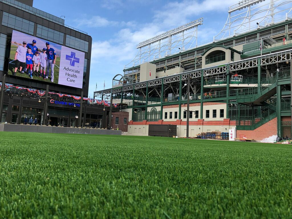 Artificial Grass installed outside Wrigley Field by GroTurf, Inc.