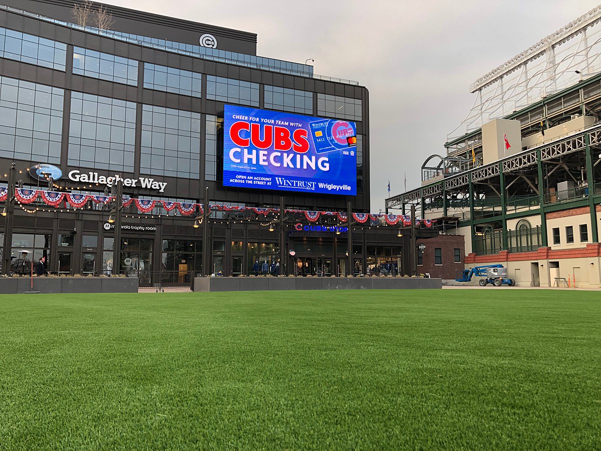 Artificial Turf installed outside Wrigley Field by GroTurf, Inc.