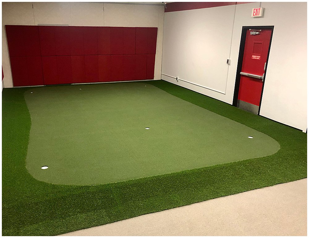 Northern Illinois University's Golf Practice Facility with artificial turf. Designed by PGA Golf Pro Brian Groszek.