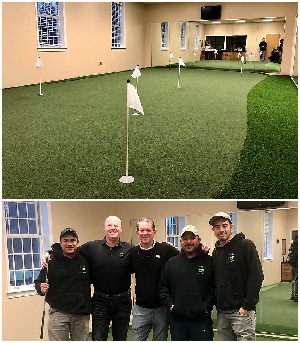 Wake Forest's Golf Practice Facility with artificial turf. Designed by PGA Golf Pro Brian Groszek.